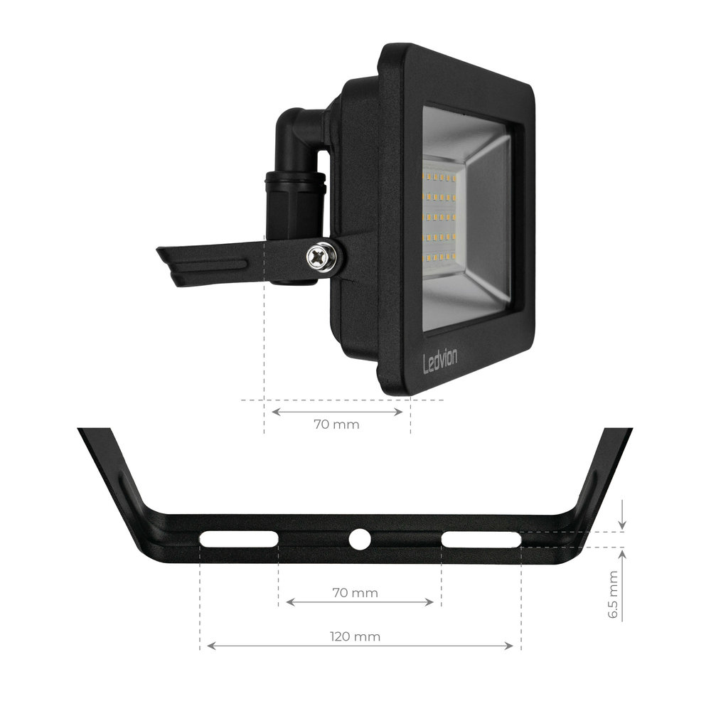 Ledvion LED Breedstraler 50W – 6000 Lumen – 4000K - Quick Connector - 5 Jaar garantie