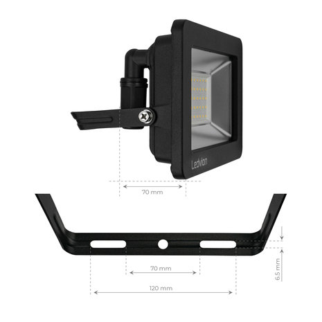 Ledvion LED Breedstraler 50W – 6000 Lumen – 4000K - Quick Connector - 5 Jaar garantie