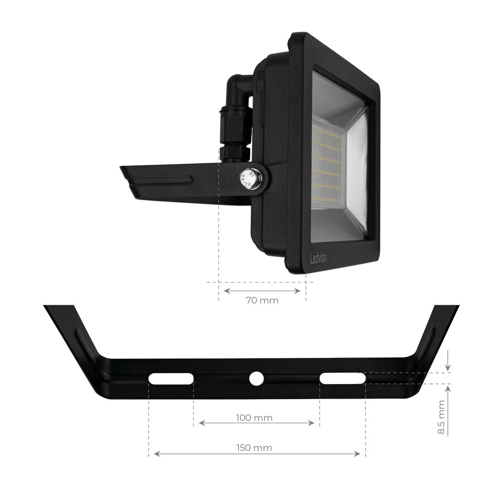 Ledvion LED Breedstraler 100W – 8500 Lumen – 4000K - Quick Connector - 5 Jaar garantie Ledvion LED Breedstraler 100W – 8500 Lumen – 4000K - Quick Connector - 5 Jaar garantie