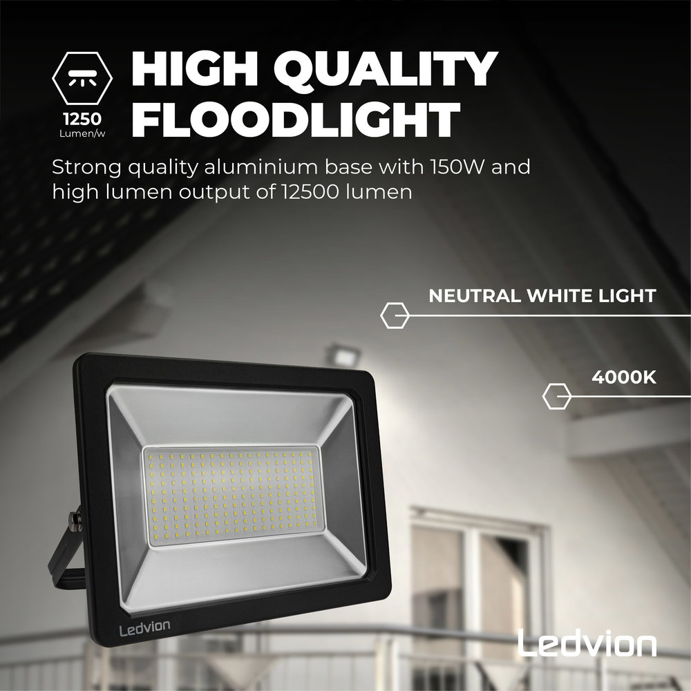 Ledvion LED Breedstraler 150W – 18000 Lumen – 4000K - Quick Connector - 5 Jaar garantie Ledvion LED Breedstraler 150W – 18000 Lumen – 4000K - Quick Connector - 5 Jaar garantie