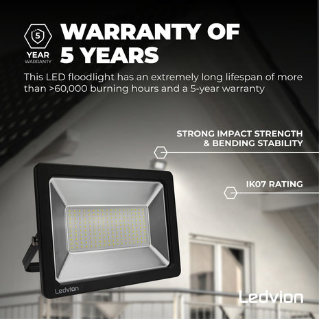 Ledvion LED Breedstraler 150W – 18000 Lumen – 4000K - Quick Connector - 5 Jaar garantie Ledvion LED Breedstraler 150W – 18000 Lumen – 4000K - Quick Connector - 5 Jaar garantie
