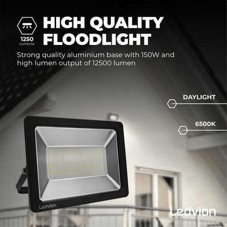 Ledvion LED Breedstraler 150W – 18000 Lumen – 6500K - Quick Connector - 5 Jaar garantie Ledvion LED Breedstraler 150W – 18000 Lumen – 6500K - Quick Connector - 5 Jaar garantie