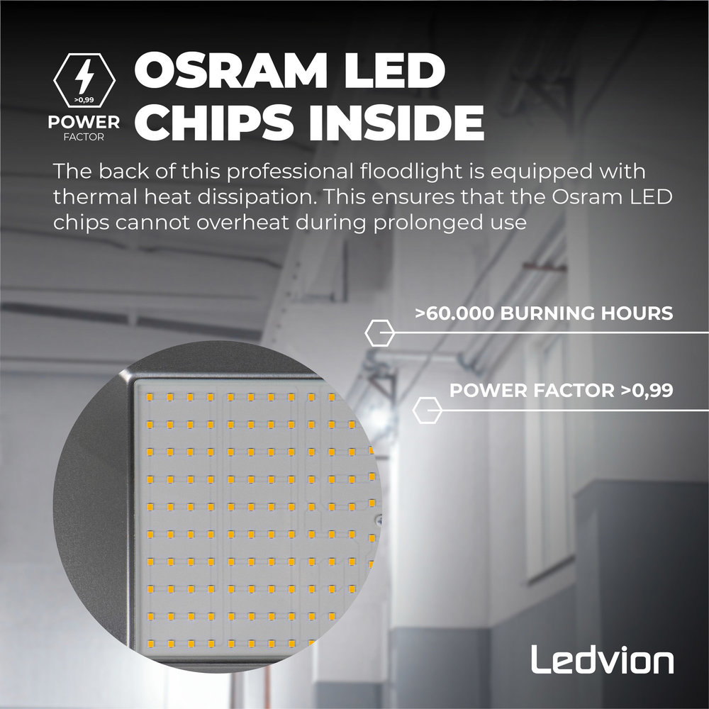Ledvion Osram LED Breedstraler 200W – 24000 Lumen – 6500K - Quick Connector - 5 Jaar garantie
