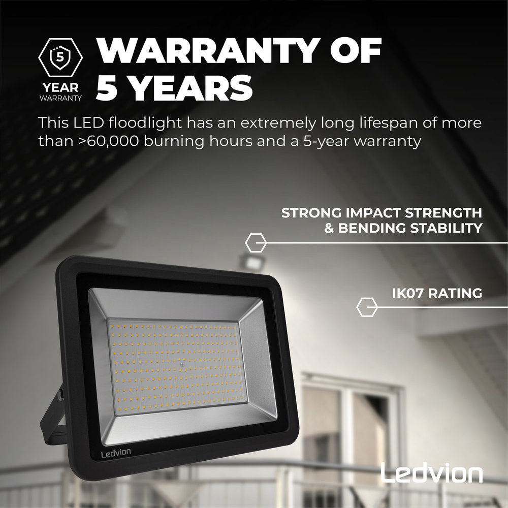 Ledvion LED Breedstraler 200W – 24000 Lumen – 6500K - Quick Connector - 5 Jaar garantie