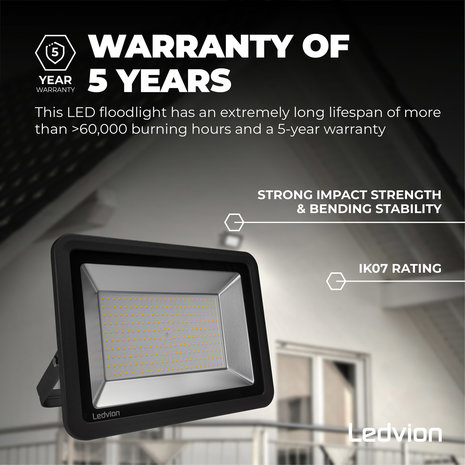 Ledvion Osram LED Breedstraler 200W – 24000 Lumen – 6500K - Quick Connector - 5 Jaar garantie