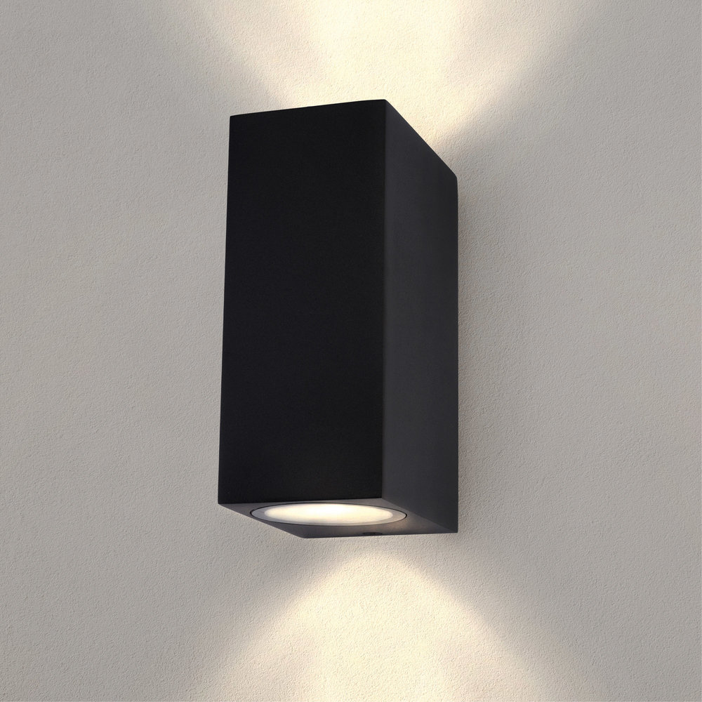 Ledvion Wandlamp Buiten - Cube Zwart - 2 Zijdig Ledvion Wandlamp Buiten - Cube Zwart - 2 Zijdig