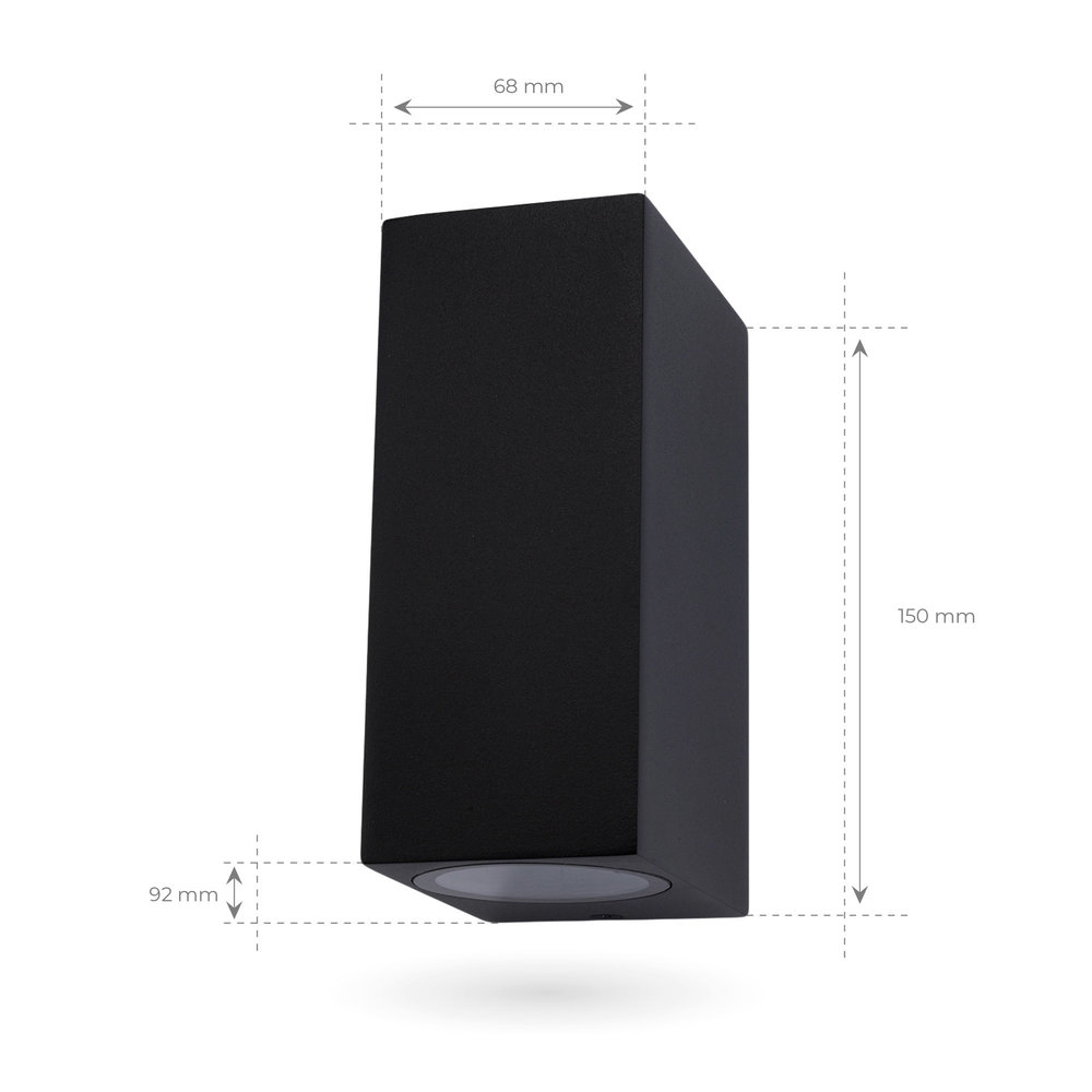 Ledvion Wandlamp Buiten - Cube Zwart - 2 Zijdig Ledvion Wandlamp Buiten - Cube Zwart - 2 Zijdig