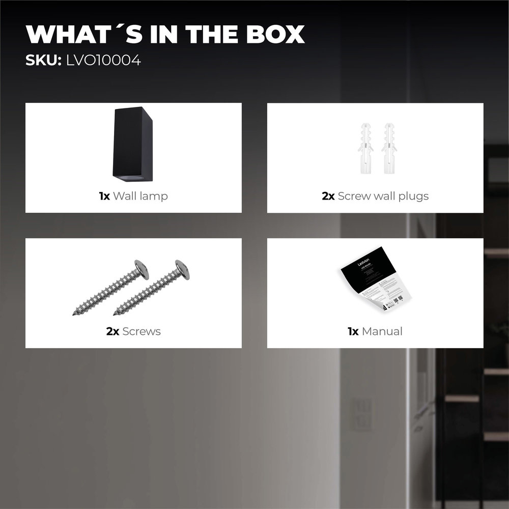 Ledvion Wandlamp Buiten - Cube Zwart - 2 Zijdig Ledvion Wandlamp Buiten - Cube Zwart - 2 Zijdig