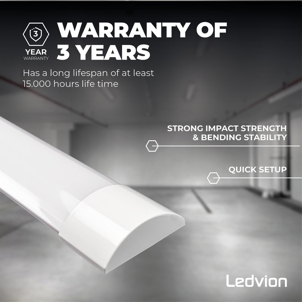 Ledvion LED Batten 120 cm - 40W -  4800 Lumen - 6500K Ledvion LED Batten 120 cm - 40W -  4800 Lumen - 6500K