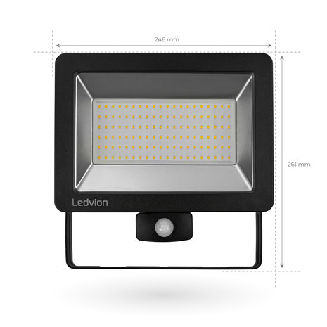 Ledvion LED Breedstraler met Sensor 100W – 6500K - Quick Connector - 5 Jaar garantie Ledvion LED Breedstraler met Sensor 100W – 6500K - Quick Connector - 5 Jaar garantie