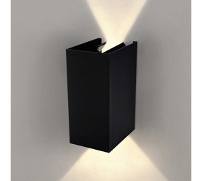 Ledvion LED Wandlamp Buiten Up & Down Cube Zwart - 3000K - 9W - IP54