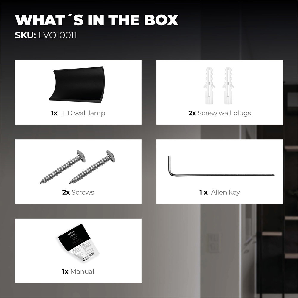 Ledvion LED Wandlamp Buiten Dione Zwart - 3000K - 9W - IP54