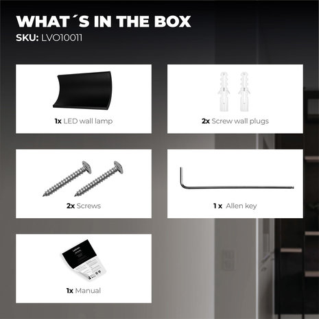 Ledvion LED Wandlamp Buiten Dione Zwart - 3000K - 9W - IP54