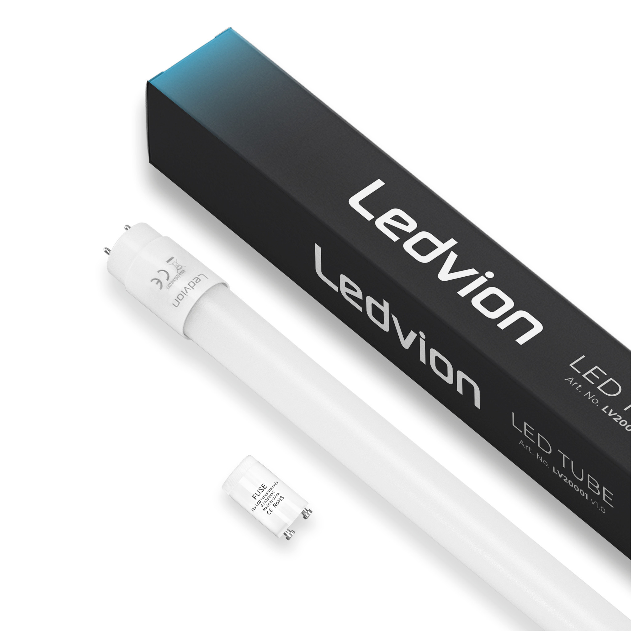 Ledvion Réglette LED 60CM - 7W - 1120 Lumen - 4000K - IP65 - avec tube  fluorescent LED