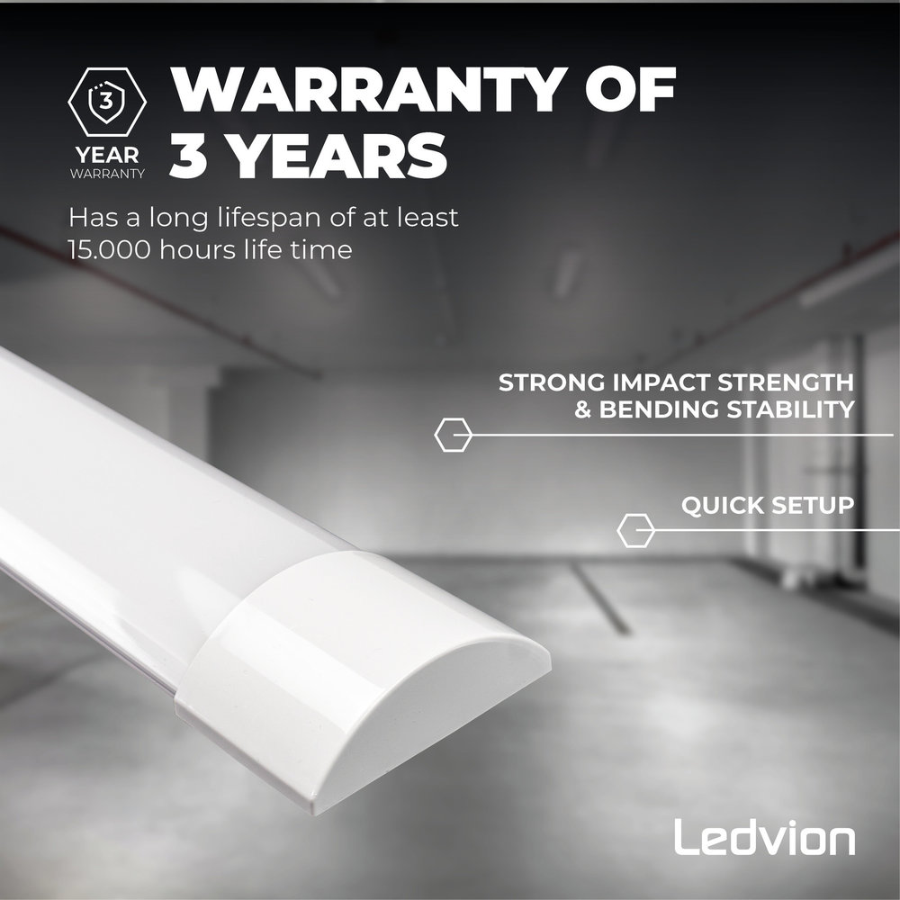 Ledvion LED Batten 60 cm - 20W -  2400 Lumen - 6500K