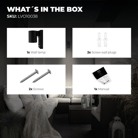 Ledvion Wandlamp buiten Colorado - Zwart - IP54 Ledvion Wandlamp buiten Colorado - Zwart - IP54