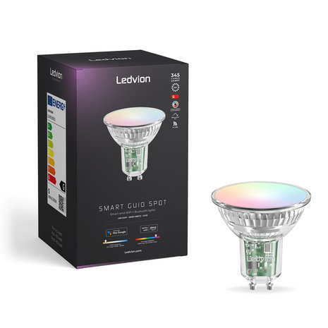 Ledvion Ledvion Smart RGB+CCT GU10 LED Spot Dimbaar - Wifi - 5W - 6 Pack Ledvion Ledvion Smart RGB+CCT GU10 LED Spot Dimbaar - Wifi - 5W - 6 Pack