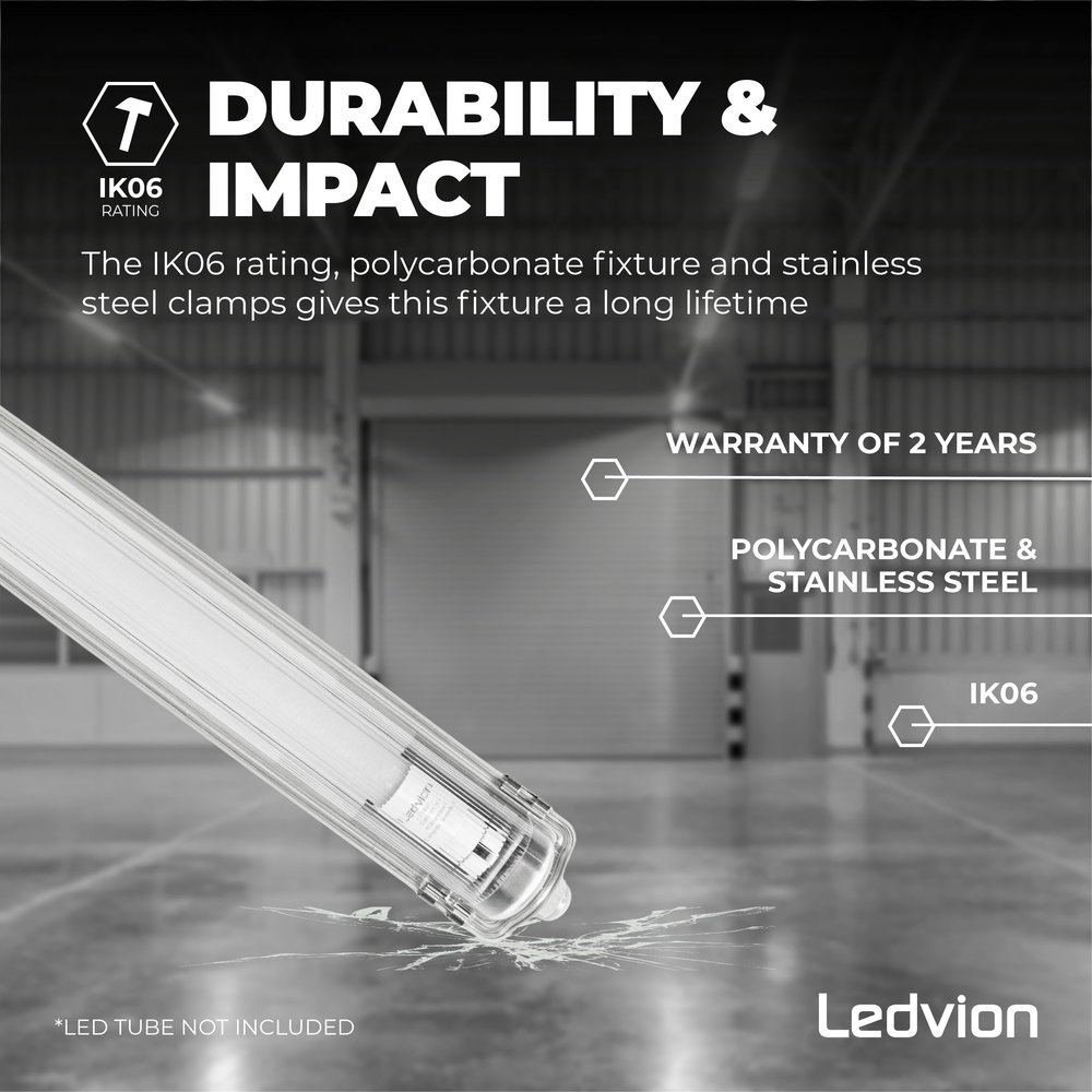 Ledvion LED TL Armatuur 60CM - Koppelbaar - RVS clips