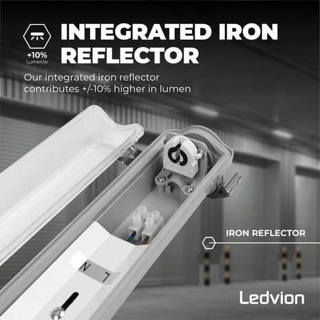 Ledvion LED TL Armatuur 60CM - Koppelbaar - RVS clips