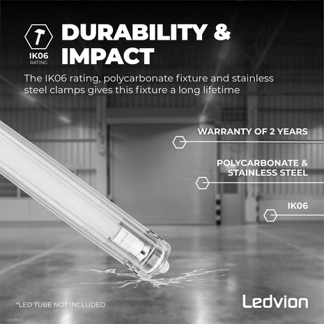 Ledvion LED TL Armatuur 120CM - Koppelbaar - RVS clips