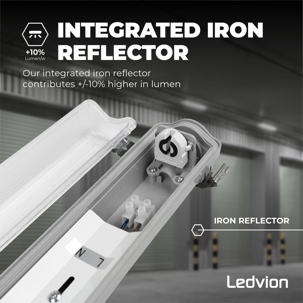 Ledvion LED TL Armatuur 120CM - Koppelbaar - RVS clips