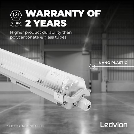 Ledvion LED TL Armatuur 120CM - Koppelbaar - RVS clips
