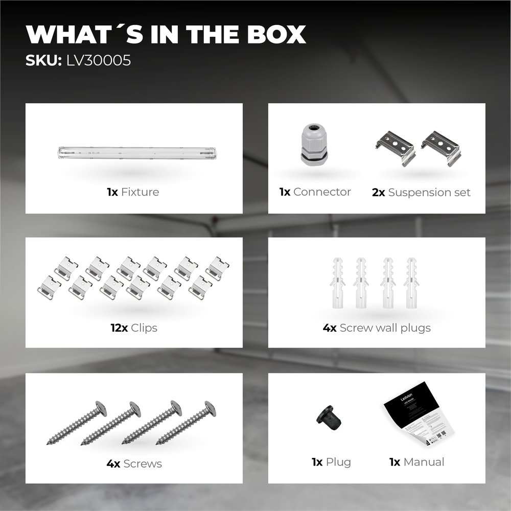 Ledvion LED TL Armatuur 120CM Dubbel - Koppelbaar - RVS clips