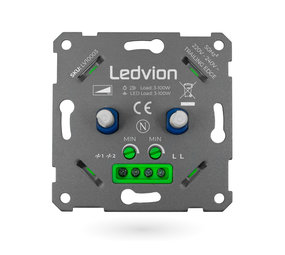 Ledvion - Dimmer LED - 3-250 Watt - Dimmer LED universale - Dimmer LED da  incasso - Dimmer - Piastra di copertura del dimmer - Telaio di copertura  del