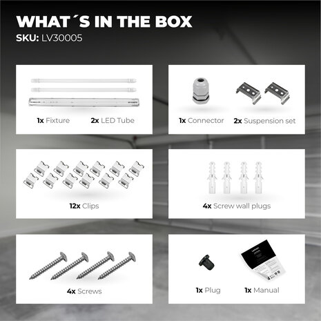 Ledvion LED TL Armatuur 120CM - 24W - 3840 Lumen - 160lm/W - 6500K - IP65 - Incl. LED TL Ledvion LED TL Armatuur 120CM - 24W - 3840 Lumen - 160lm/W - 6500K - IP65 - Incl. LED TL