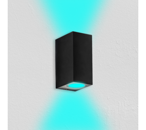 Ledvion Smart Wandlamp Buiten - Cube Zwart  - 2 Zijdig  GU10 5W