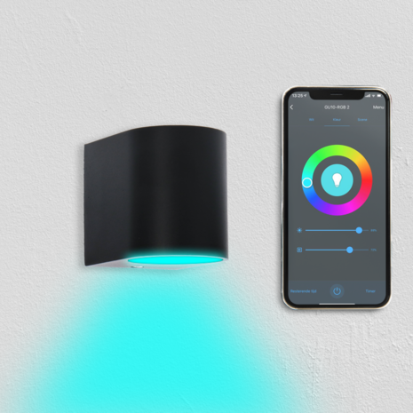 Ledvion Smart Wandlamp buiten - Sacramento zwart Ledvion Smart Wandlamp buiten - Sacramento zwart