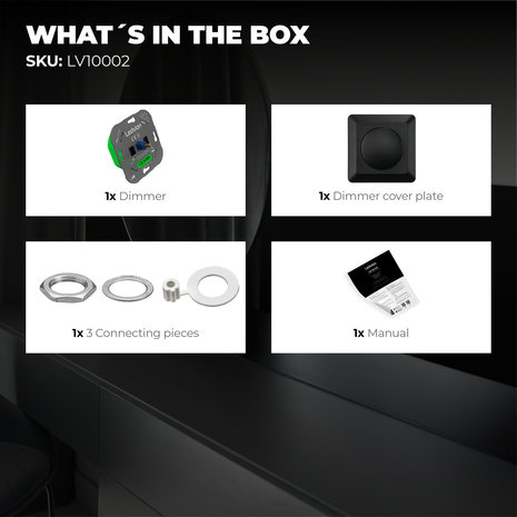 Ledvion LED Dimmer 5-600 Watt 220-240V - Fase Afsnijding - Universeel - Compleet