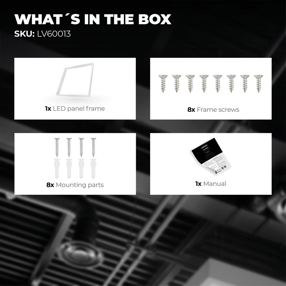 Ledvion LED Paneel Opbouw - 60x60 - Aluminium - Wit