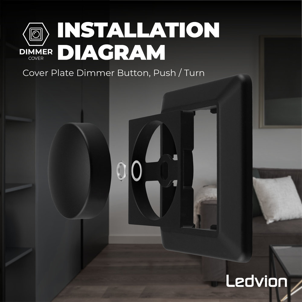 Ledvion Afdekplaat Dimmerknop - Druk/Draai