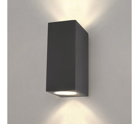 Ledvion Wandlamp Buiten - Cube Antraciet - 2 Zijdig