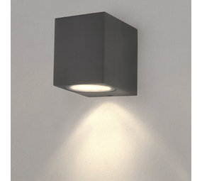Ledvion Wandlamp buiten - Cube Antraciet - 1 Zijdig