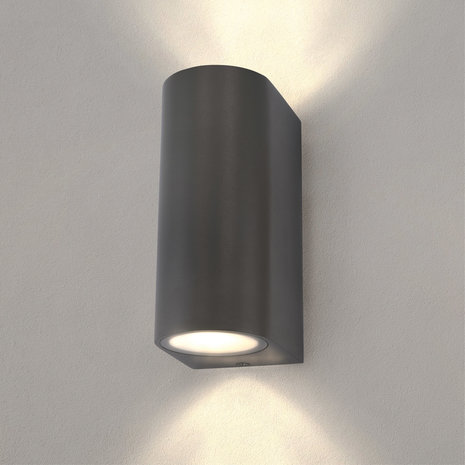 Ledvion Wandlamp Buiten - Rond Antraciet - 2 Zijdig Ledvion Wandlamp Buiten - Rond Antraciet - 2 Zijdig