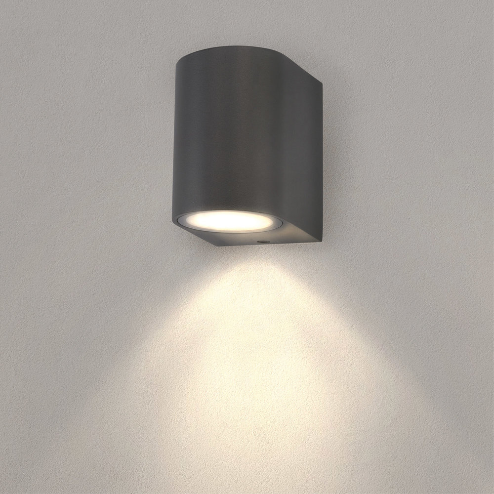 Ledvion Wandlamp buiten - Rond Antraciet - 1 Zijdig Ledvion Wandlamp buiten - Rond Antraciet - 1 Zijdig