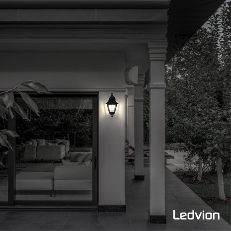 Ledvion Klassieke Wandlamp Buiten Vela S - Zwart - E27 Ledvion Klassieke Wandlamp Buiten Vela S - Zwart - E27