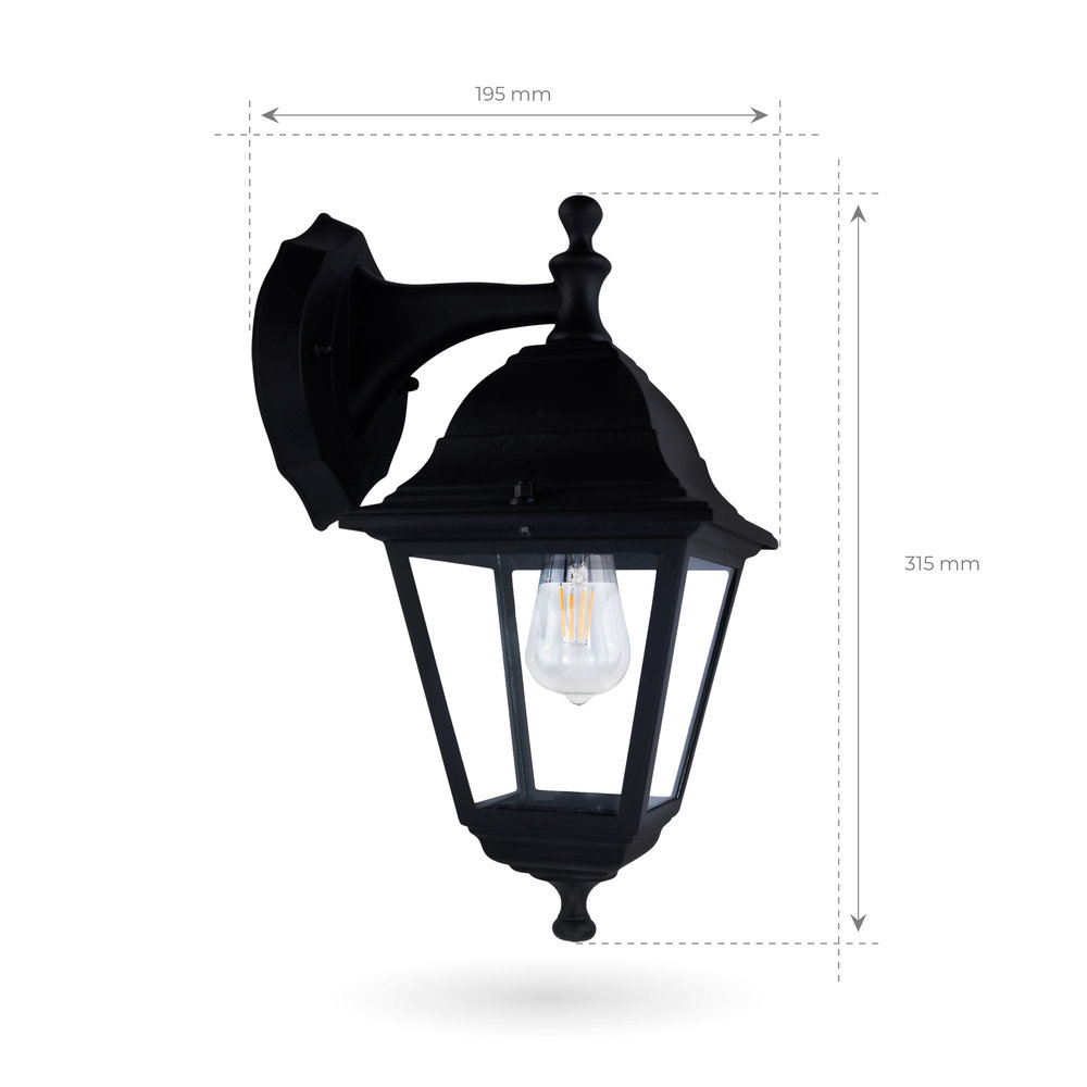 Ledvion Klassieke Wandlamp Buiten Vela S - Zwart - E27 Ledvion Klassieke Wandlamp Buiten Vela S - Zwart - E27