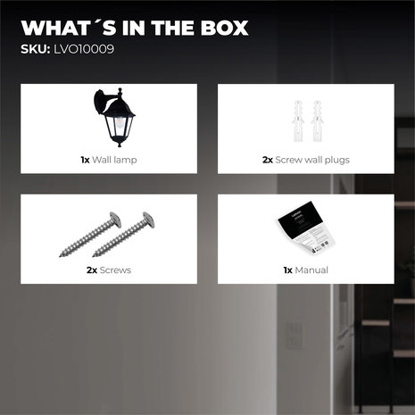 Ledvion Klassieke Wandlamp Buiten Vela S - Zwart - E27 Ledvion Klassieke Wandlamp Buiten Vela S - Zwart - E27