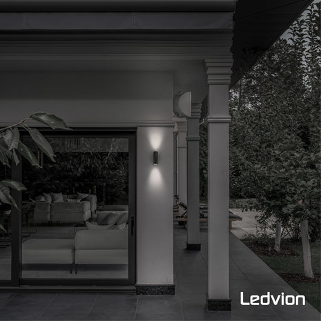 Ledvion LED Wandlamp Up & Down  Telesto - Zwart - GU10