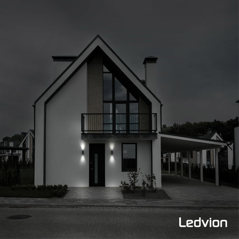 Ledvion LED Wandlamp Up & Down  Telesto - Zwart - GU10