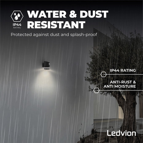 Ledvion Solar Wandlamp Met Sensor Elara - 3000K - 150 Lumen - Zwart Ledvion Solar Wandlamp Met Sensor Elara - 3000K - 150 Lumen - Zwart