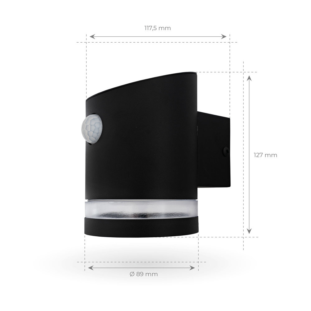 Ledvion Solar Wandlamp Met Sensor Elara - 3000K - 150 Lumen - Zwart Ledvion Solar Wandlamp Met Sensor Elara - 3000K - 150 Lumen - Zwart