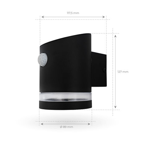Ledvion Solar Wandlamp Met Sensor Elara - 3000K - 150 Lumen - Zwart Ledvion Solar Wandlamp Met Sensor Elara - 3000K - 150 Lumen - Zwart