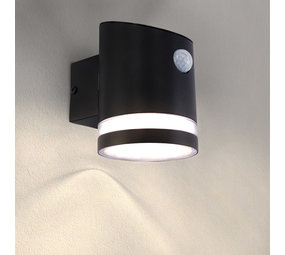 Ledvion Solar Wandlamp Met Sensor Elara - 3000K - 150 Lumen - Zwart