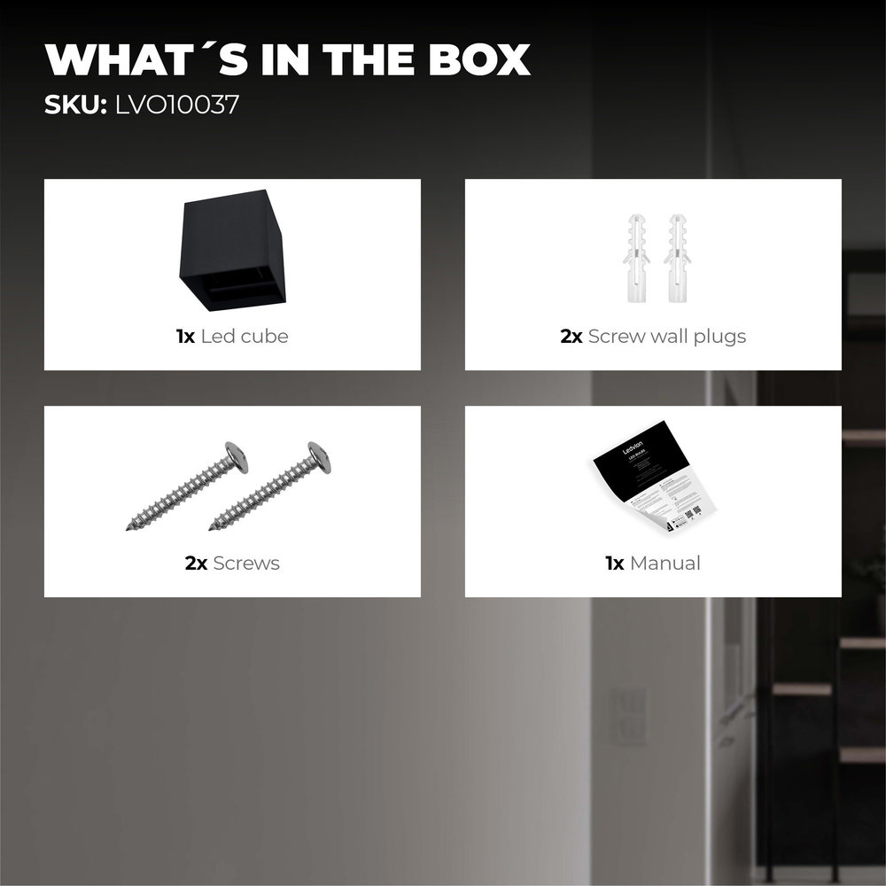 Ledvion Smart LED Wandlamp buiten - Nevada zwart 6,5W - RGBWW - IP54