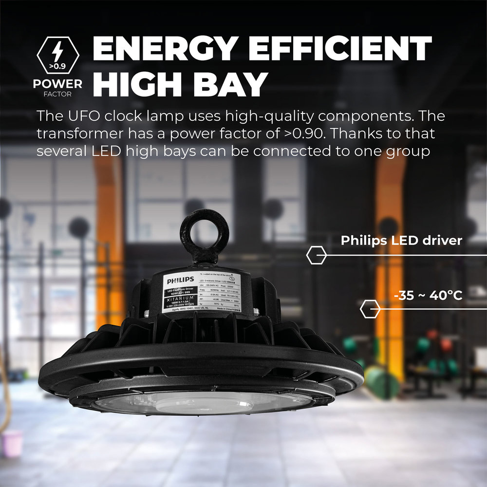 Ledvion LED High Bay 200W - Philips Driver - 120° - 160lm/W - 6000K - IP65 - Dimbaar - 5 Jaar Garantie Ledvion LED High Bay 200W - Philips Driver - 120° - 160lm/W - 6000K - IP65 - Dimbaar - 5 Jaar Garantie