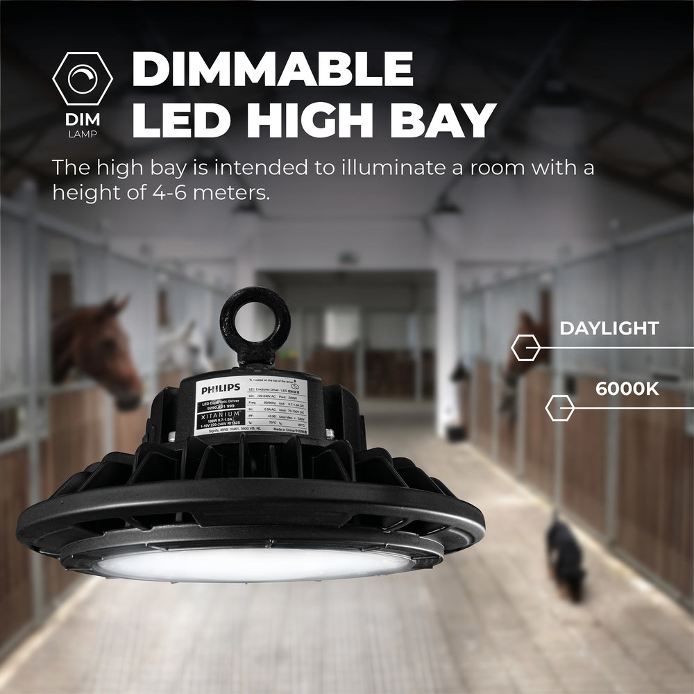 Ledvion LED High Bay 200W - Philips Driver - 120° - 160lm/W - 6000K - IP65 - Dimbaar - 5 Jaar Garantie Ledvion LED High Bay 200W - Philips Driver - 120° - 160lm/W - 6000K - IP65 - Dimbaar - 5 Jaar Garantie